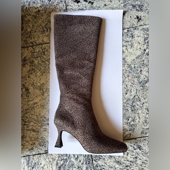 Anthropologie Shoes - Jeffery Campbell. Leopard Print Knee-High Women's Boot - Brown